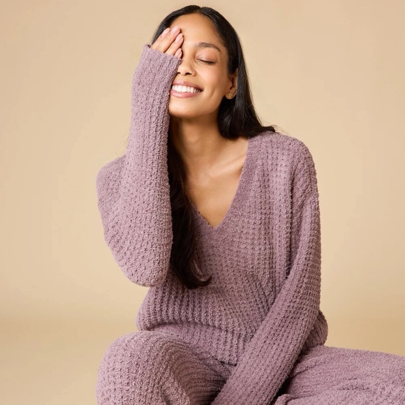 Waffle Marshmallow V-Neck Luxe Lounge Set - Oprah’s 2025 Favorite Size L & XL - Picture 2 of 10